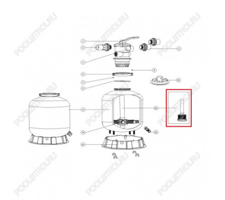 Дюзовая коробка 89011603 в комплекте с трубой для Aquaviva P400