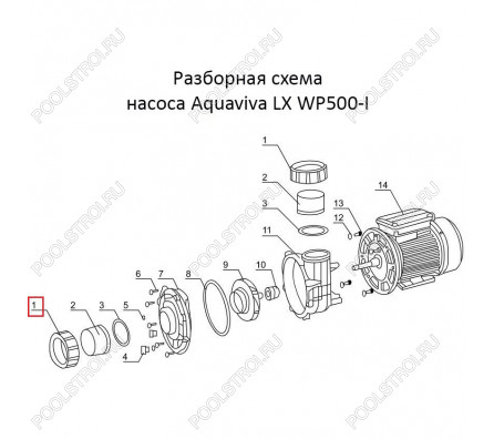 Гайка соединительной муфты насоса Aquaviva LX WP500-I
