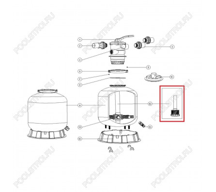 Дюзовая коробка 89011604 в комплекте с трубой для Aquaviva P450